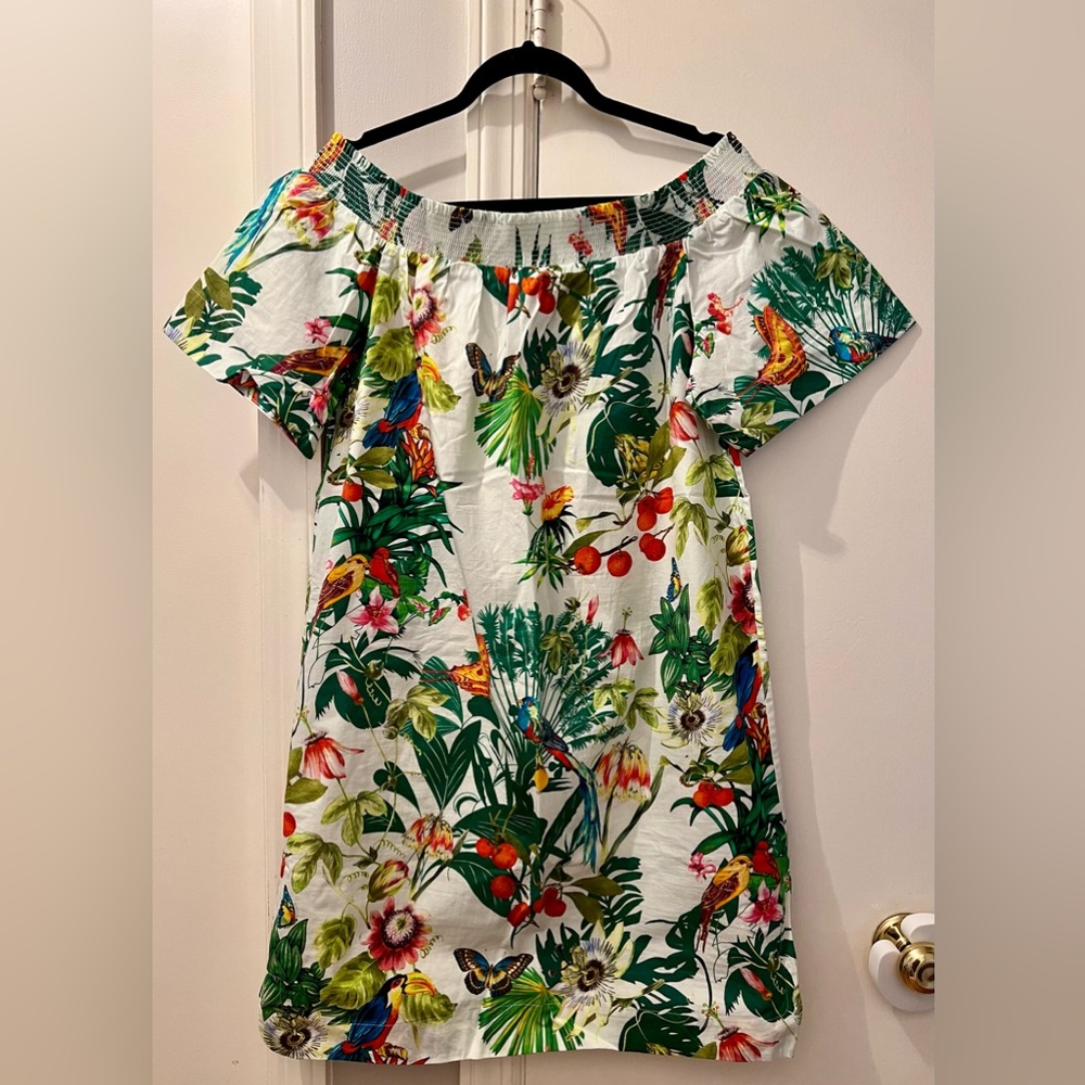 J. Crew Tropical Floral Off the Shoulder Dress - 12